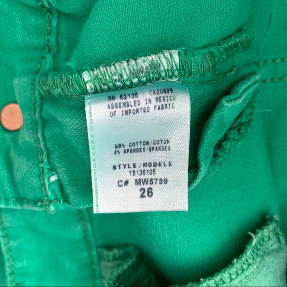 Guess Jeans Skinny Zipper Green Pants 26 - Picture 6 of 6
